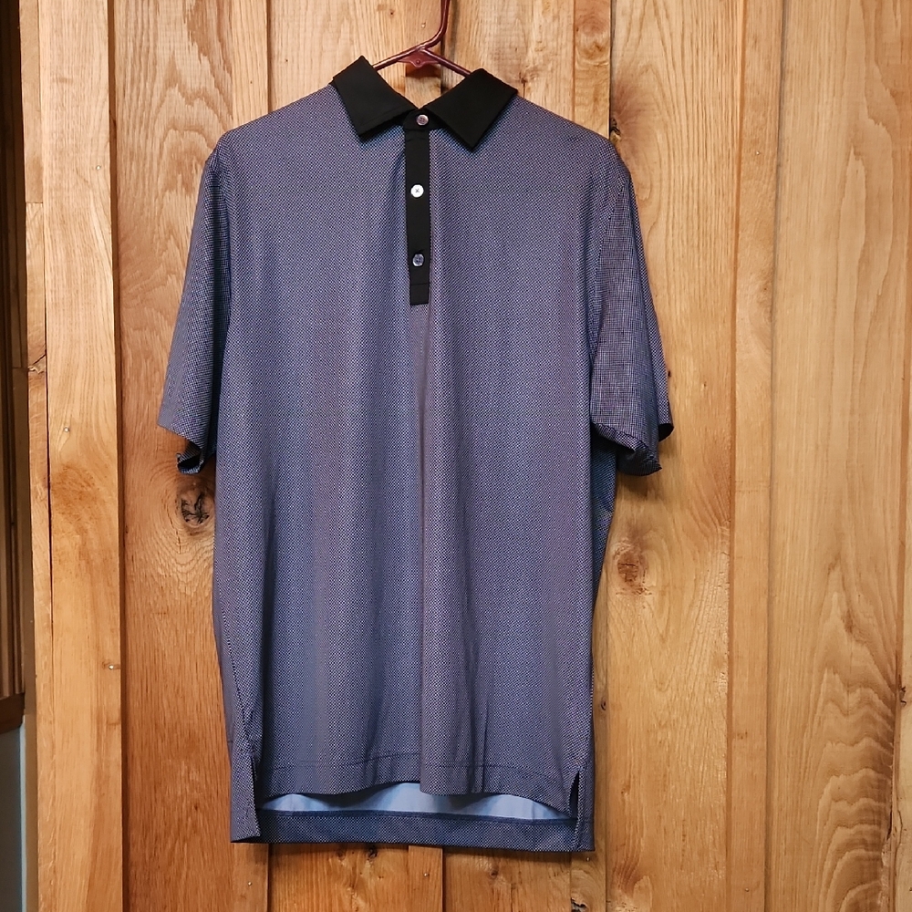 FootJoy Men's Polo Shirt - Black and Blue